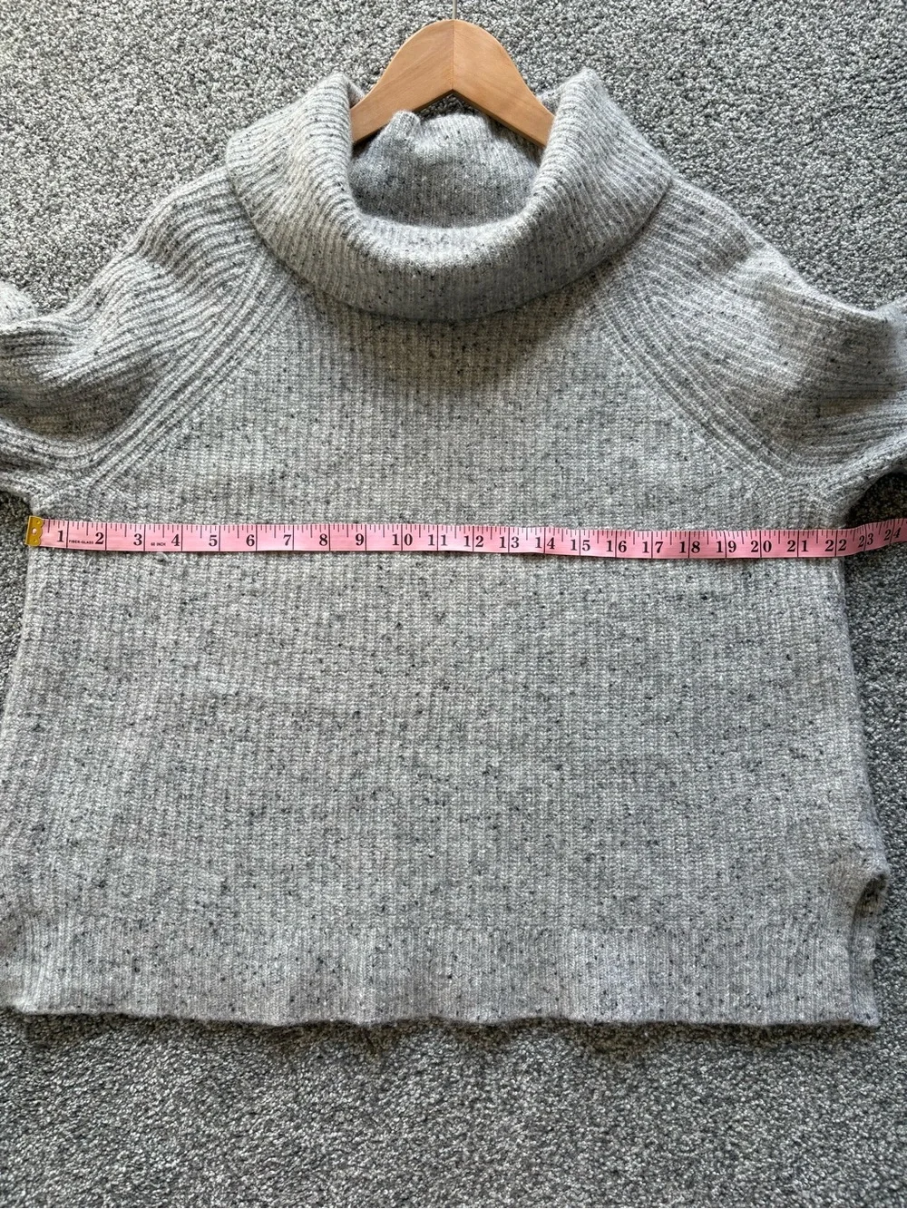 J.Crew Mercantile Women's Donegal Gray Cowl Neck Sweater Lambs Wool Size XL